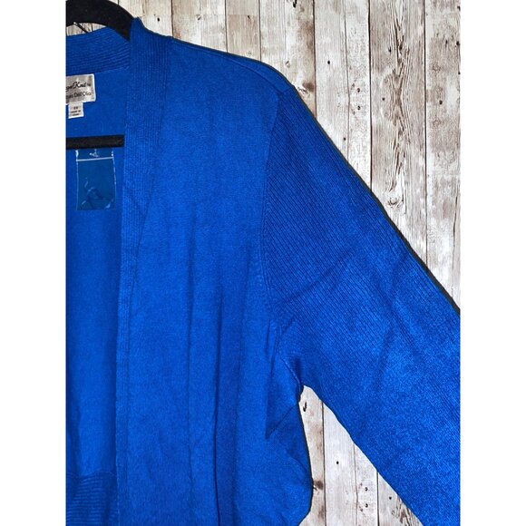 Whisper Knit Women's Blue Waterfall Cardigan Sweater Size 3X Open Front New - Picture 4 of 9